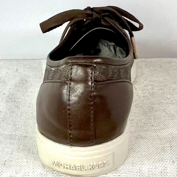 Michael Kors City Sneakers Brown Leather MK Logo Lace-Up Women’s Size 8.5M - Picture 9 of 16